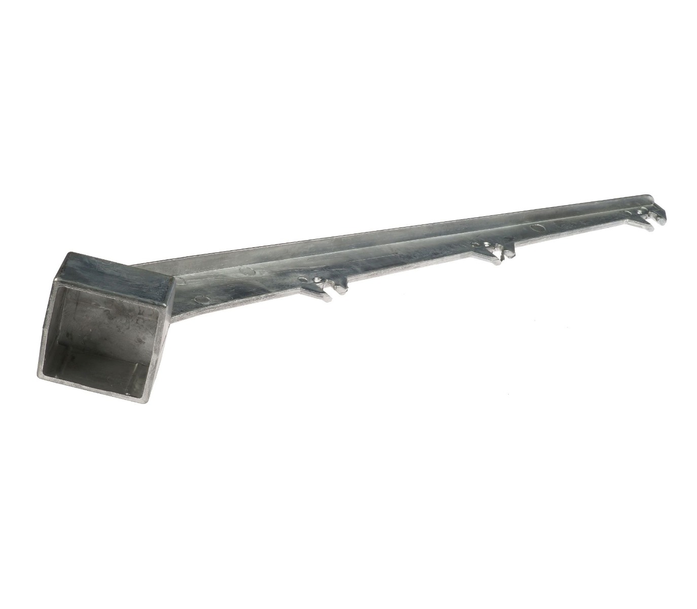 Aluminium barbed wire arm 60 x 60 mm 45 degrees for 3 wires on steel box post