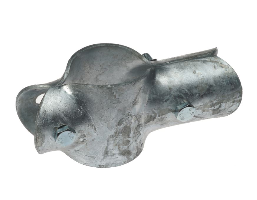 T-Clamp two-part with lip 2½" x 2" hot-dip galvanised