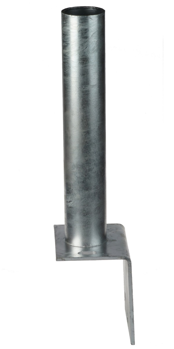 Base plate L-shape for tube Ø 60 mm hot-dip galvanised