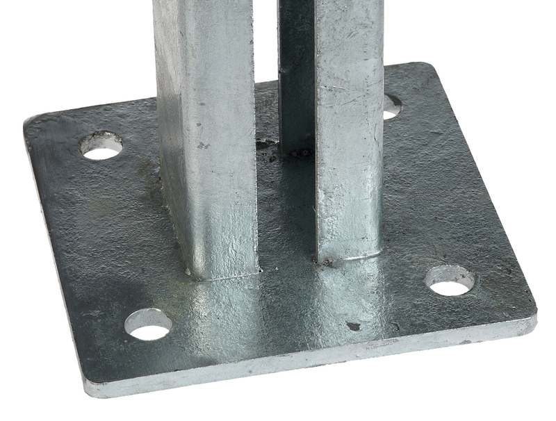 Base plate for 60 × 60 mm box section hot-dip galvanised