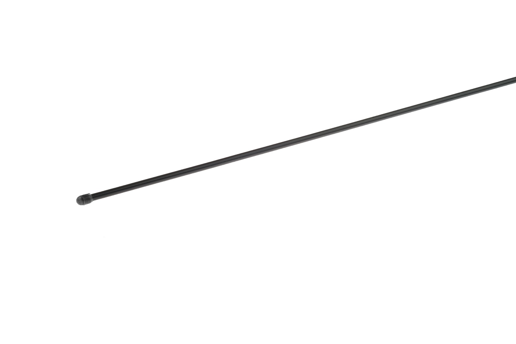 A long black 6mm tension rod with a capped end, designed to provide structure and tension for chain link fences.