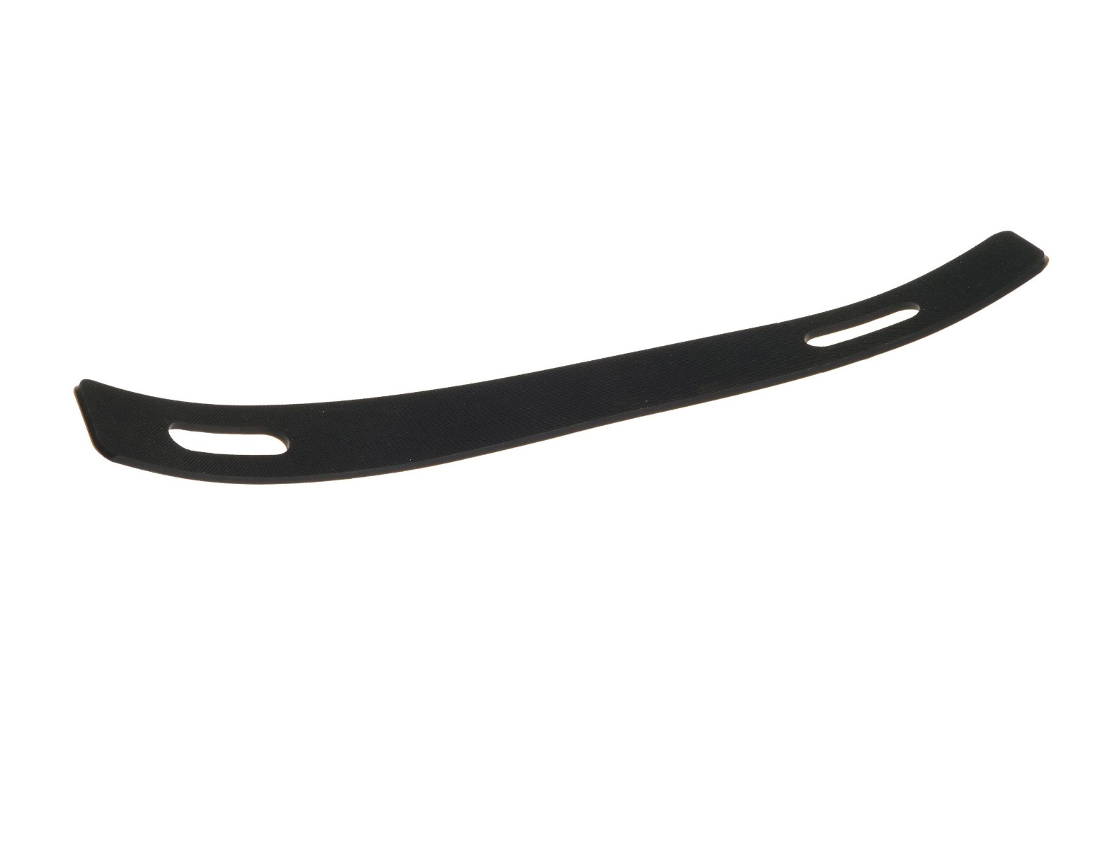 A curved black rubber insert featuring two oval mounting holes, designed for use with 60 to 89 millimeter extended lip brackets.