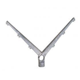 2 X 3 Wires barbed wire arm, 45 degree angle, aluminum