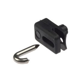 Clamping rod holder plastic black with bent stainless steel pin
