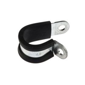pipe clamp 1 point with rubber inlay, zinc-plated