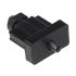 Plastic service end-piece for rectangular tube profile with spring pin
