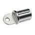 A silver internal aluminium end cap designed for a 42mm tube, featuring a flat loop brace connector with a central hole.
