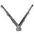 V-shaped double aluminium barbed wire arm with a 45-degree angle and notches for mounting wires onto square fence posts.