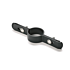 Black polyamide long lip bracket for 60mm double bar mounting including metal screws on a white background for secure installation.