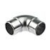 A silver aluminium 90-degree elbow connector for joining 60mm round pipes and tubing in industrial or structural applications.