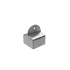 A durable grey aluminum post cap featuring a vertical mounting plate with pre-drilled holes for modular arm attachment.