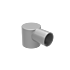 A grey aluminum external end fitting connector with a 60mm diameter main body and a 42mm side outlet.