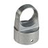 A durable silver aluminum loop cap fitting designed to connect a 60mm diameter post with a 42mm top rail.