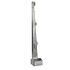An aluminum straight barbed wire holder featuring a 60x60mm square base and three notches for secure wire attachment.