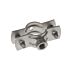 A stainless steel Bifix R 300 pipe clamp featuring a threaded M8 connection nut and two side mounting screws.