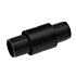 A black 42mm plastic internal tube connector with ribbed ends for secure fitting on a plain white background.