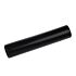 A smooth, hollow black plastic latex tube sleeve shown diagonally against a clean, solid white background for industrial use.