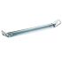 A silver zinc-plated steel brace with angled ends and mounting holes for secure industrial structural support applications.