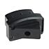 Left-side Flexton variable corner end connection in black plastic with an adjustable hinge for 50x25-30mm profile mounting.