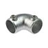 A durable hot-dip galvanised cast iron 90-degree 2-way elbow tube clamp fitting with two hex socket set screws.