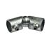 Hot-dip galvanised cast iron swivel elbow fitting with two adjustable pipe sockets and hex set screws for secure connections.