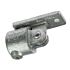 A durable hot-dip galvanized cast wall strut fitting with a cylindrical tube clamp and a flat mounting plate.