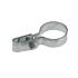 A hot-dip galvanized metal G170 mounting clip with a secure bolt and nut for industrial pipe and tube fastening.
