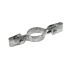A hot-dip galvanised metal double mesh panel clip designed for securing mesh panels to posts with a durable finish.