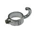 A durable grey hot-dip galvanized cast iron hook collar fitting featuring an integrated grub screw for secure pipe attachment.