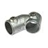 A hot-dip galvanised cast iron 45-degree fixed tee pipe fitting with two set screws for secure industrial connections.