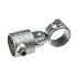 A durable hot-dip galvanised cast iron single swivel combination pipe fitting with set screws for adjustable angled connections.
