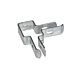 A galvanised metal corner bracket designed for double rod mesh fencing with a 60x40mm box profile and pre-drilled holes.