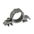 A durable cast iron traffic sign clamp featuring a hot-dip galvanised finish and adjustable hex head screws.