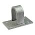 A heavy-duty hot-dip galvanized steel bracket with a U-shaped loop and a rectangular base containing four pre-drilled holes.