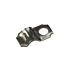 Stainless steel wire clamp with a single mounting hole, designed for securing 2mm diameter cables to surfaces.