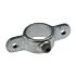 Galvanised cast iron male swivel fitting with a central pipe hole, two side mounting ears, and an integrated securing set screw.