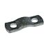 A hot-dip galvanised close bracket featuring a curved metal strip with two pre-drilled holes for secure industrial fastening.