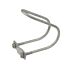 A hot-dip galvanised oblique wire clamp featuring a curved loop, a metal mounting plate, and two secure hexagonal nuts.