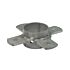 A grey, metallic hot-dip galvanized ring pipe clamp featuring four protruding lips with pre-drilled holes for secure attachment.