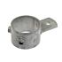 A circular metal ring pipe clamp featuring a single mounting lip and side bolts with a hot-dip galvanized finish.
