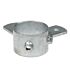 A silver hot-dip galvanised ring pipe clamp featuring two flat side lips and a threaded nut for secure attachment.
