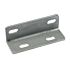 L-shaped hot-dip galvanised steel corner piece featuring four slotted mounting holes for structural reinforcement and fastening.