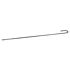 A long hot dip galvanised metal rod with a hooked top and a pointed bottom end on a white background.