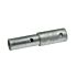 A metallic tube extension with a hot-dip galvanised finish, showing two cylindrical sections and holes for bolt fastening.