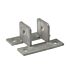 Industrial hot-dip galvanised steel tube wall support bracket featuring two vertical plates and horizontal lips with mounting holes.