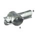 A hot-dip galvanised two-part T-clamp with lip, designed for joining pipes, featuring labeled sections A and B.