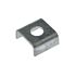 A U-shaped metal mounting ring with a central hole, finished in durable hot-dip galvanised grey steel.