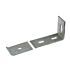 A hot-dip galvanized steel distance holder set featuring an L-shaped bracket and a matching flat mounting plate with slots.