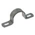 A heavy-duty galvanized metal U-shaped edge board bracket featuring two elongated mounting holes and a central top hole.