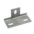 A durable hot-dip galvanized steel corner piece with three slotted holes designed for structural mounting and secure connections.
